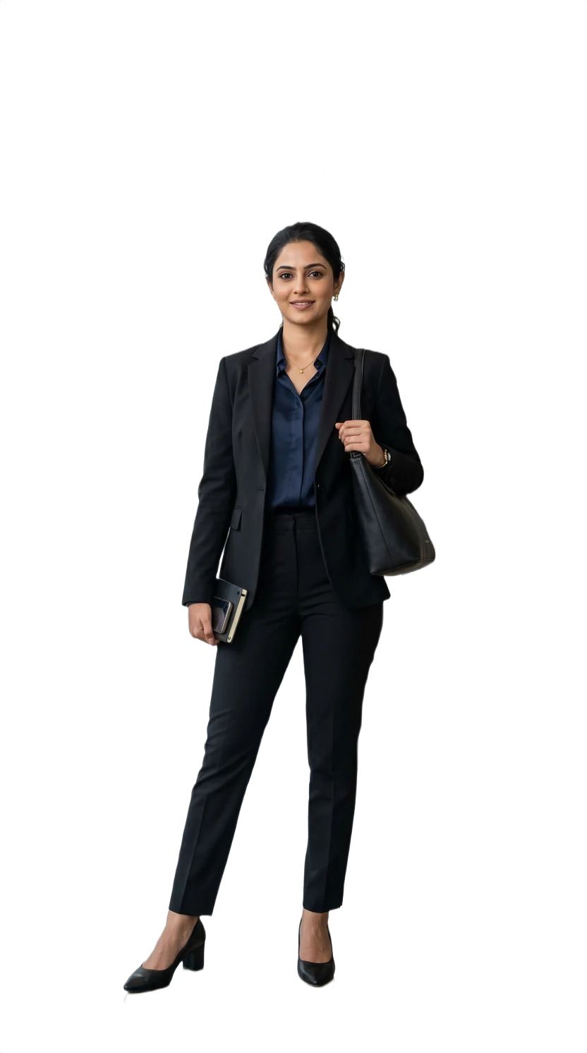 Women's Premium Black Formal Pant Suit Set