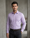 Men’s Lavender Formal Shirt | Premium Slim Fit Full Sleeve Office Wear Shirt