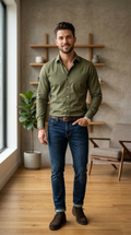 Men’s Modern Olive Poplin – The Versatile Casual Essential