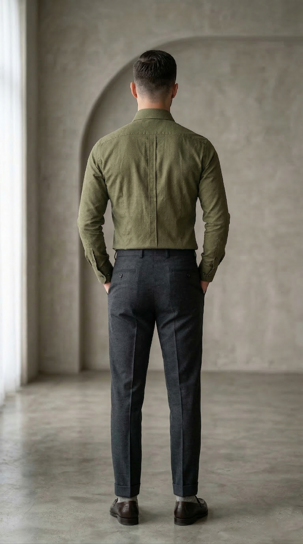 Men's Luxury Designer Olive Green Shirt