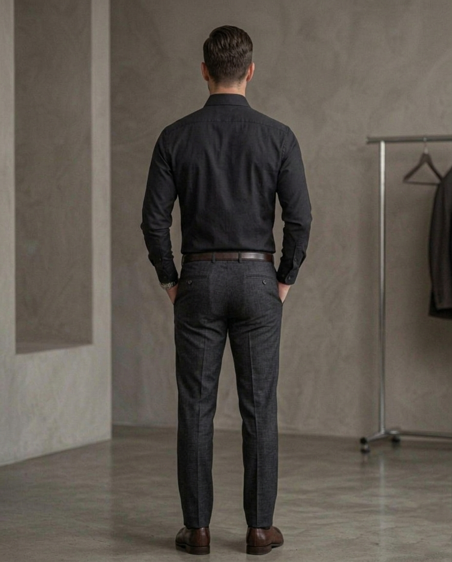 Men’s Black Formal Shirt | Premium Slim Fit Office Wear Shirt