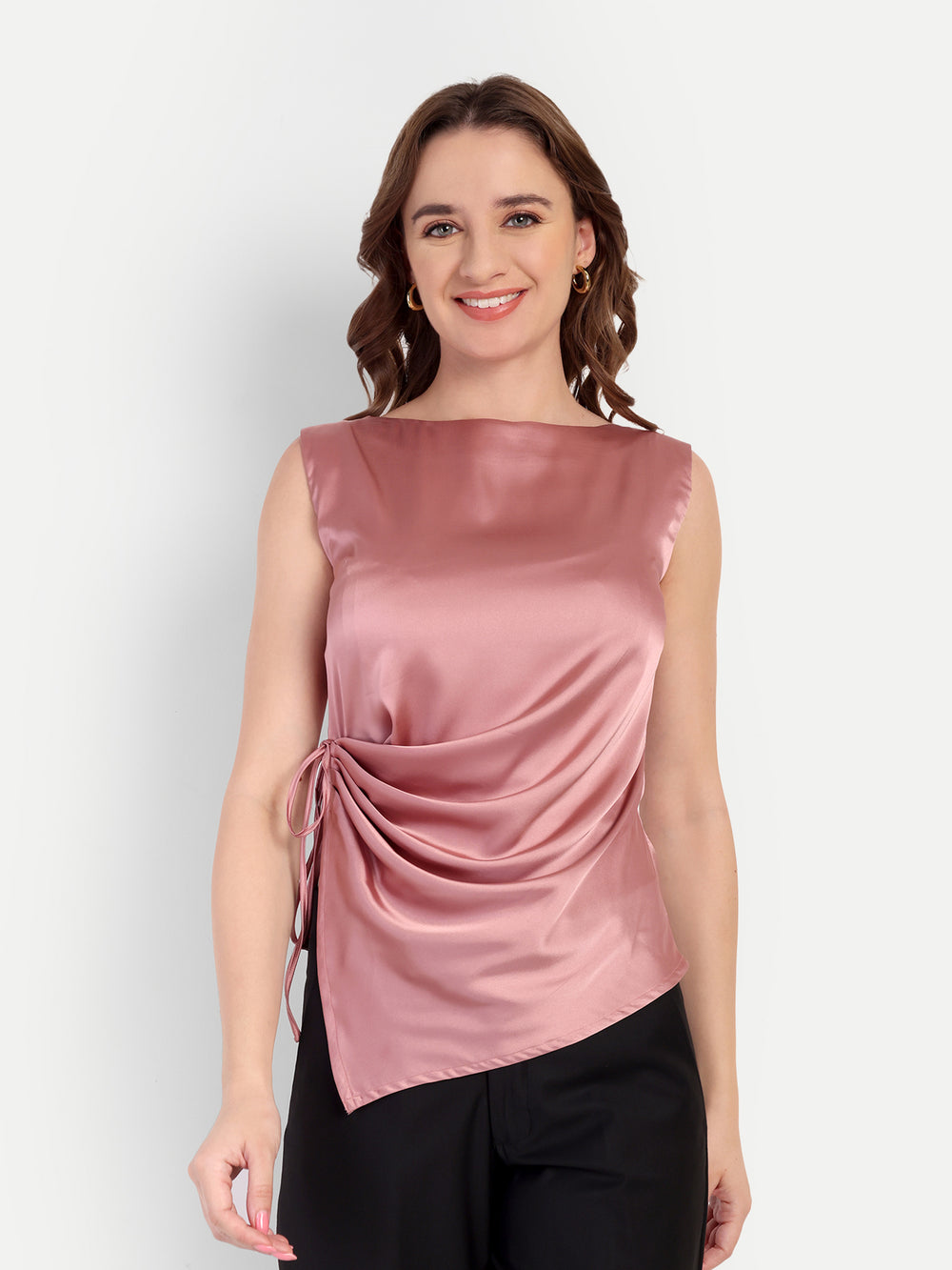 Satin Drape Casual Top