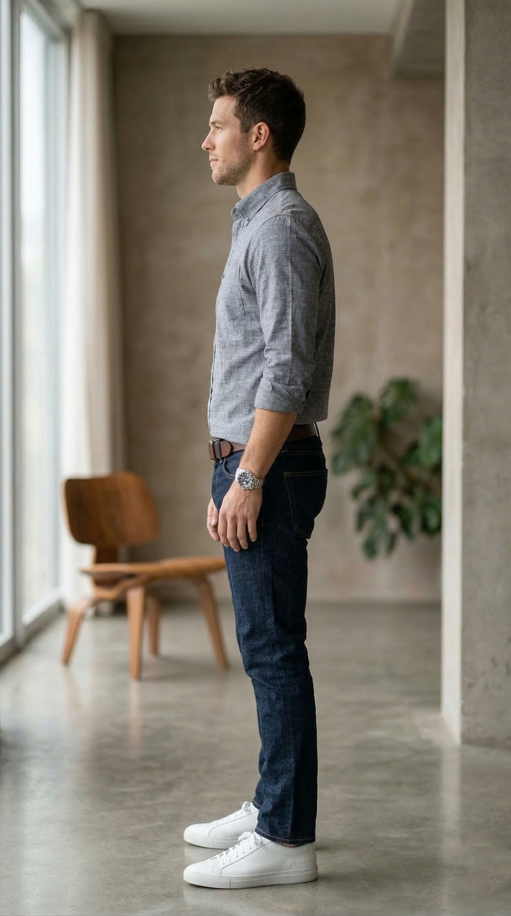 Men’s Grey Casual Shirt – Premium Cotton Regular Fit