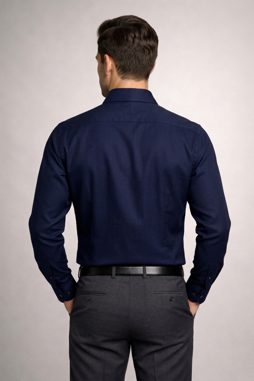 Men’s Navy Blue Formal Shirt | Premium Slim Fit Office Wear Shirt