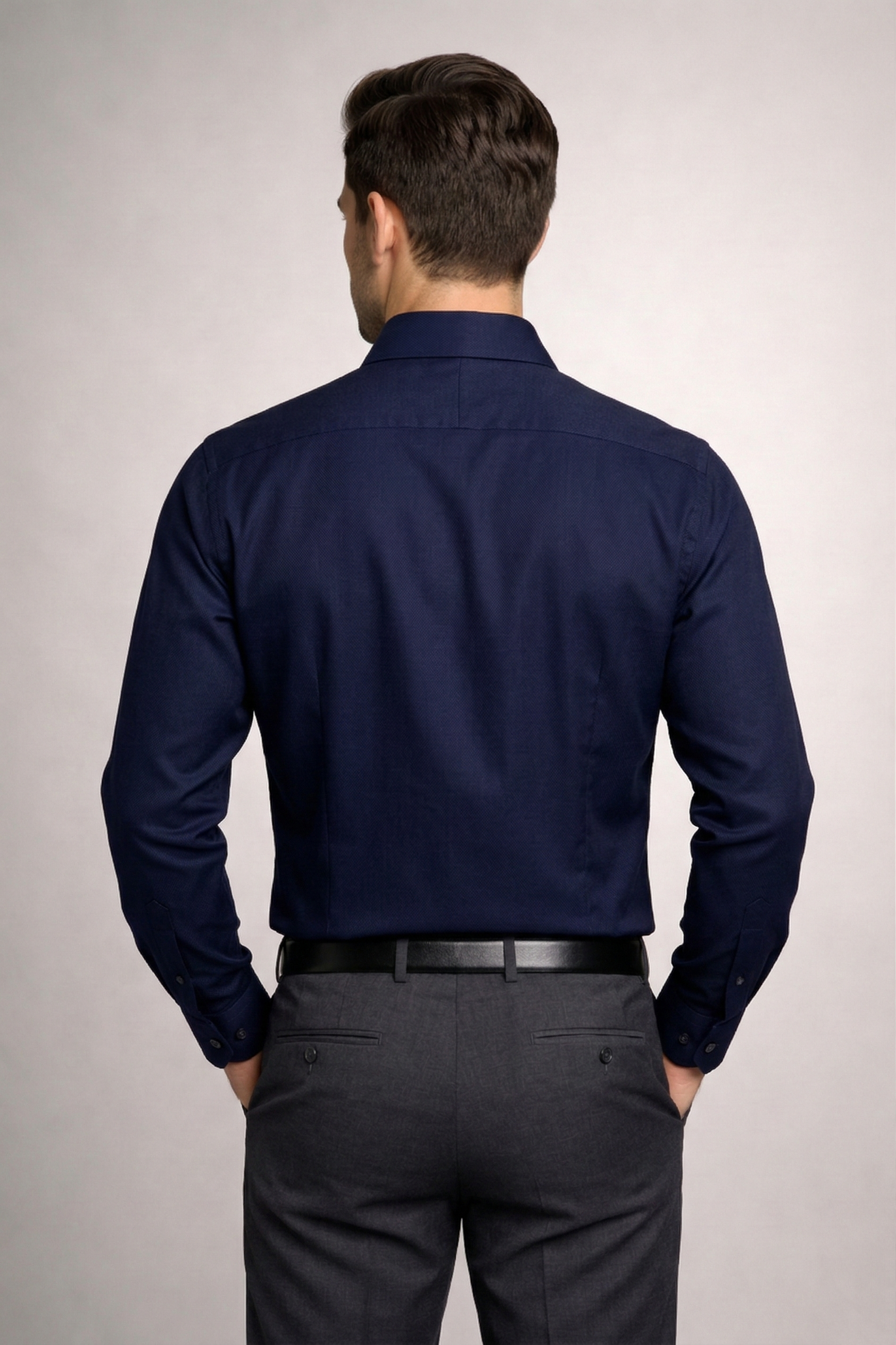 Men’s Navy Blue Formal Shirt | Premium Slim Fit Office Wear Shirt