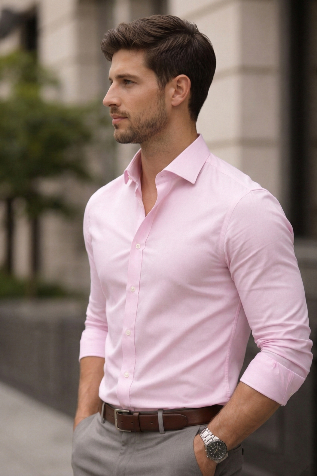 Men’s Pink Formal Shirt | Cotton Blend Business & Party Wear Shirt