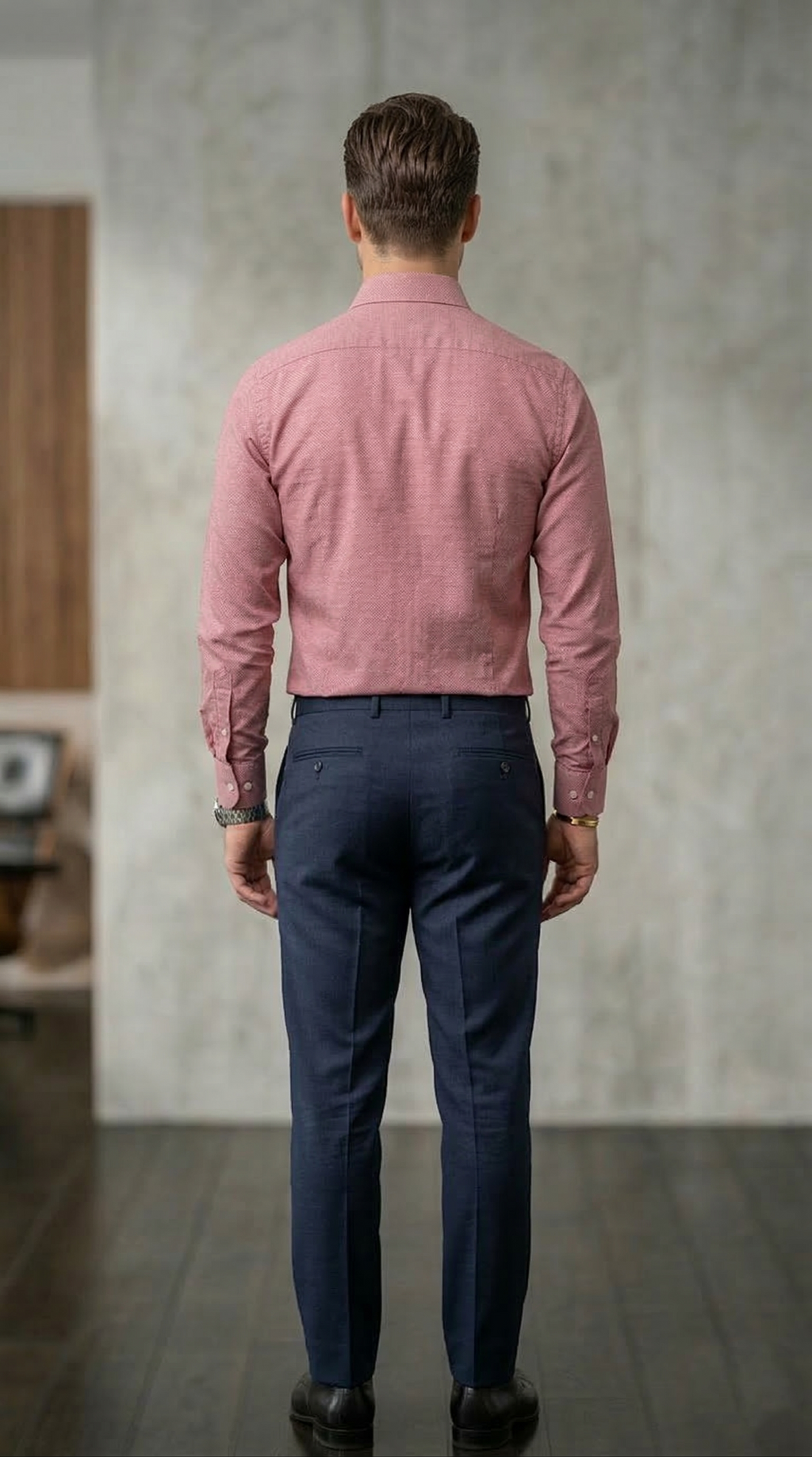 Men's Luxury Designer Slim-Fit Shirt-Down in Dusty Rose