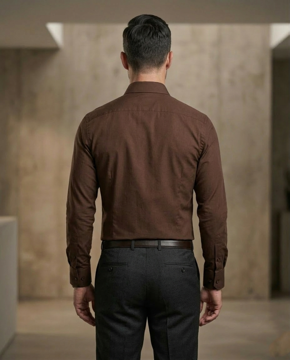 Chocolate Brown Formal Shirt for Men | Premium Cotton Blend