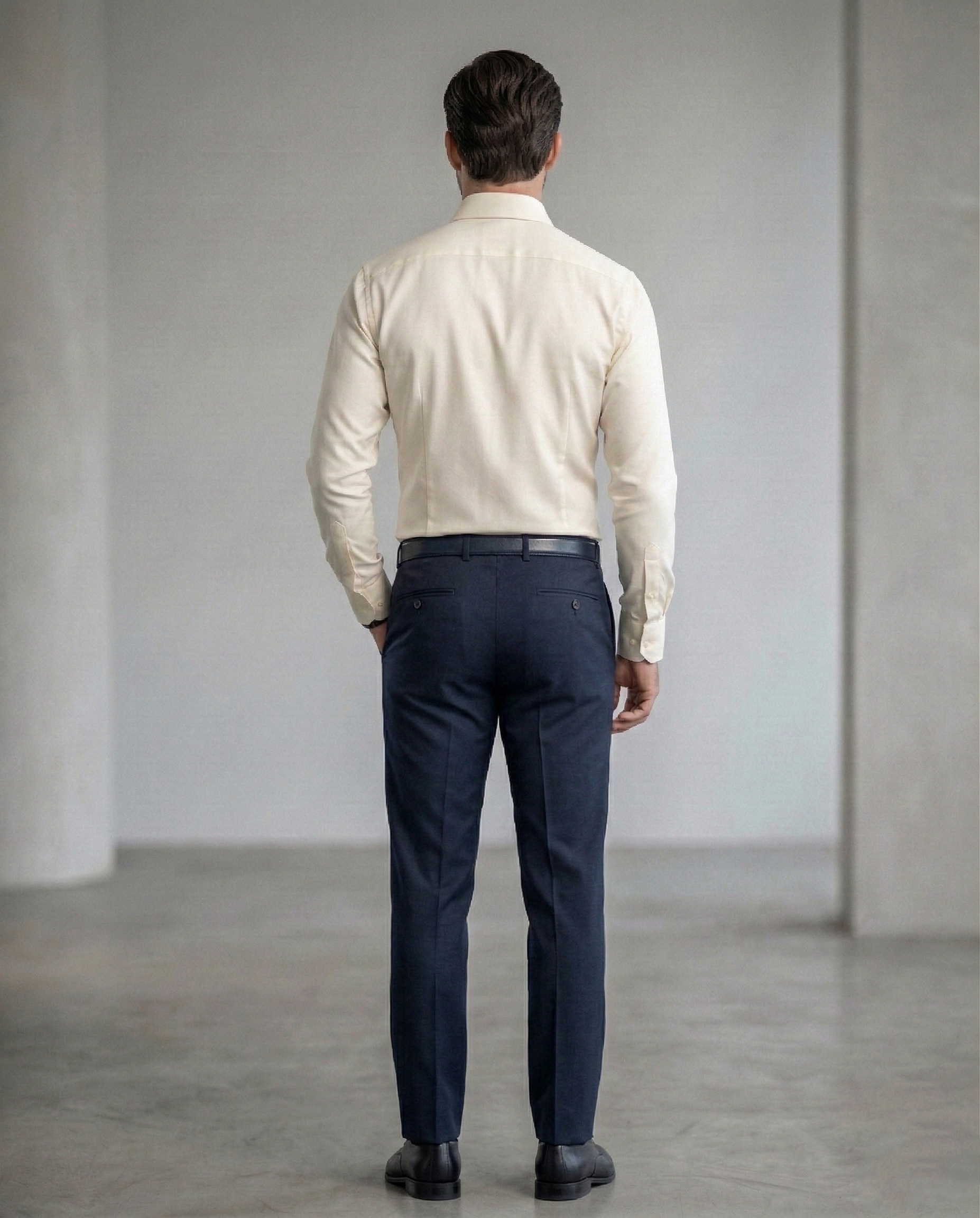 Cream Formal Shirt for Men | Premium Cotton Blend Regular Fit