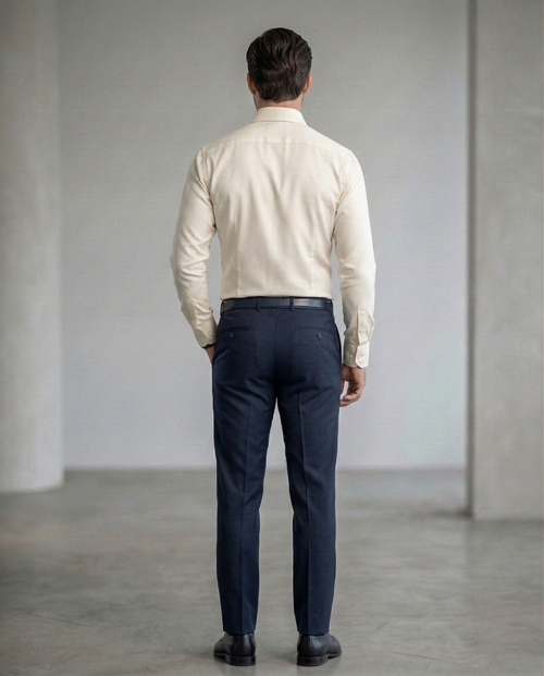 Cream Formal Shirt for Men | Premium Cotton Blend Regular Fit