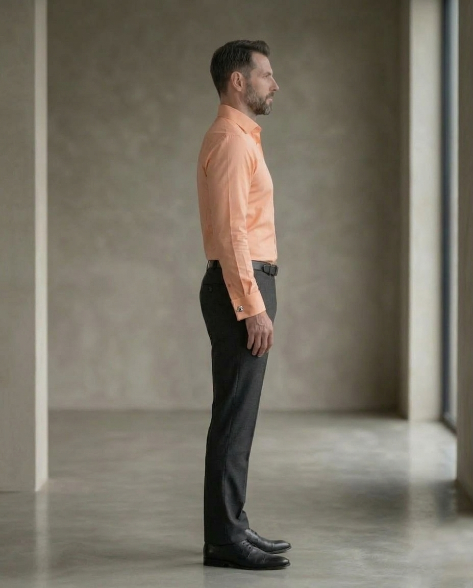Peach Formal Shirt for Men | Premium Cotton Blend Regular Fit