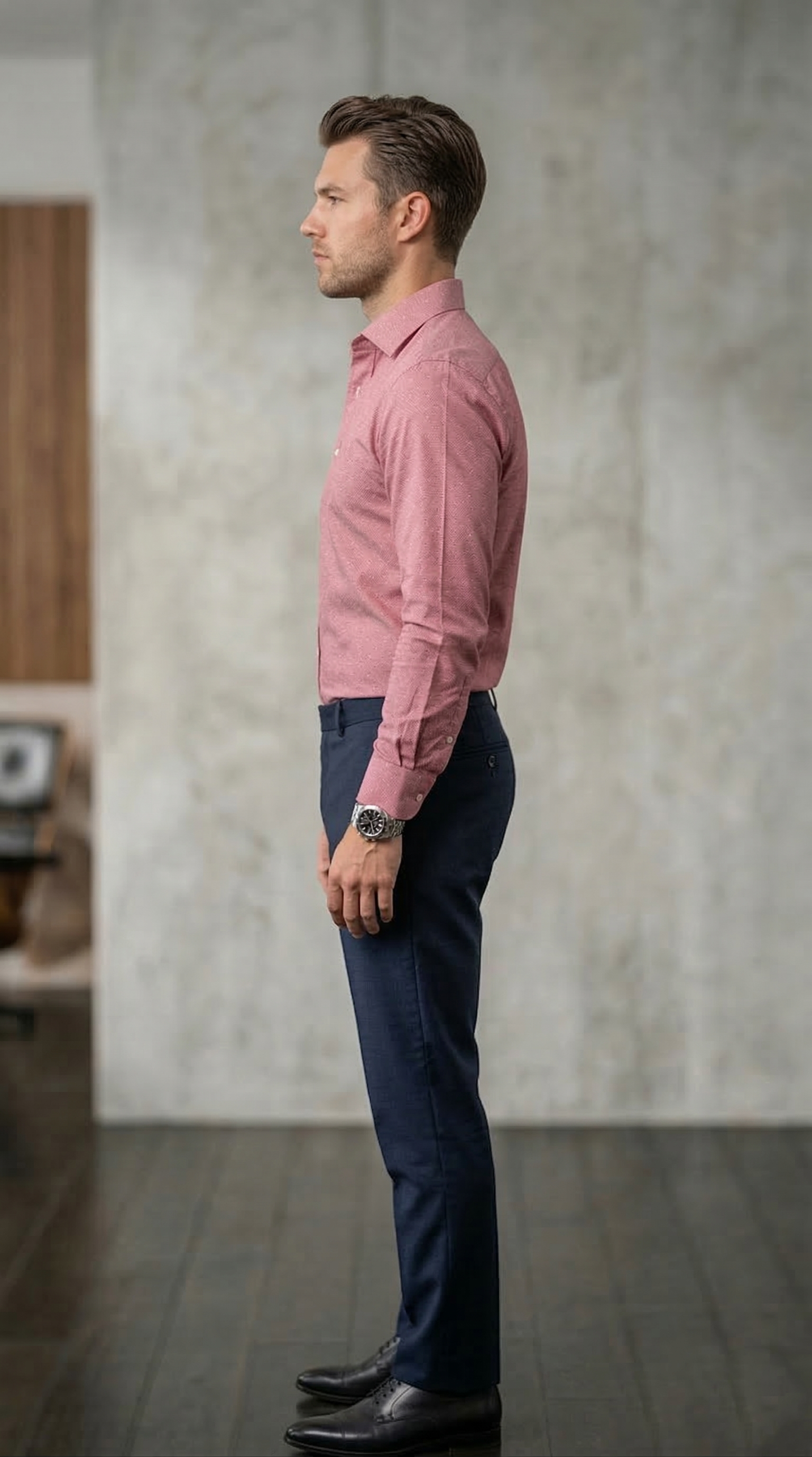 Men's Luxury Designer Slim-Fit Shirt-Down in Dusty Rose