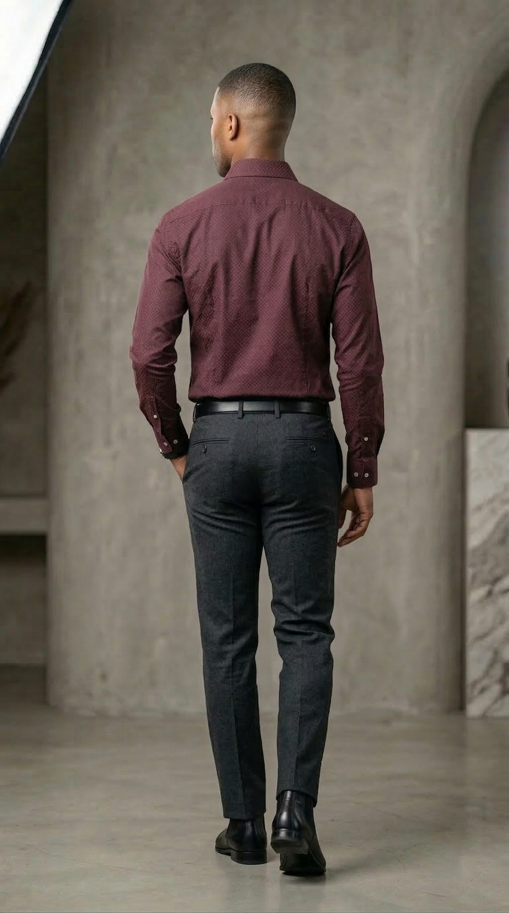 Men's Luxury Designer Burgundy Shirt