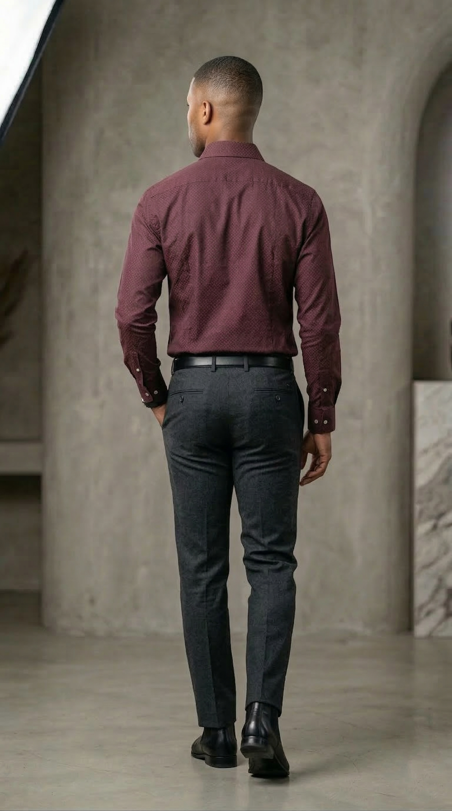 Men's Luxury Designer Burgundy Shirt