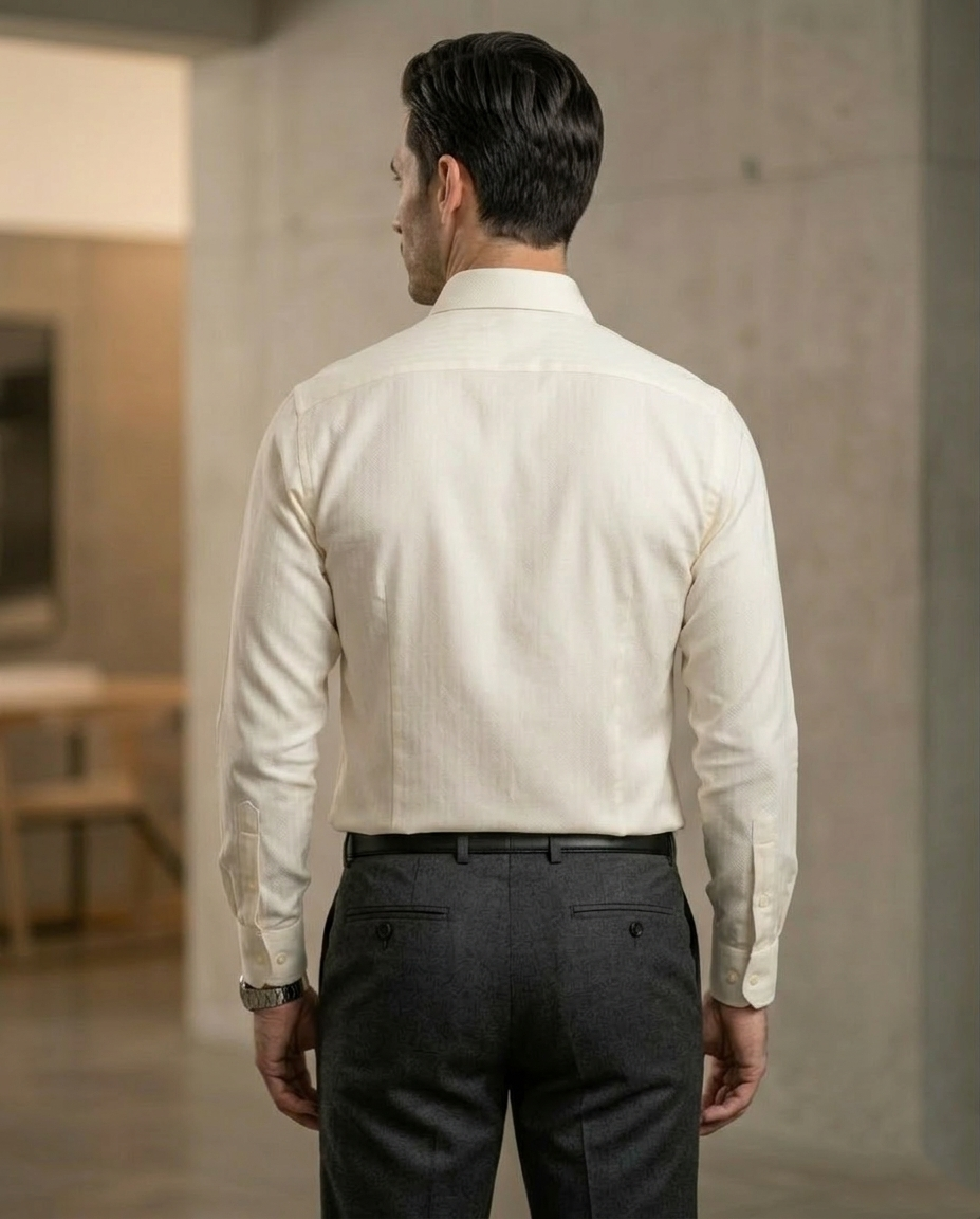 Ivory Formal Shirt for Men | Premium Cotton Blend