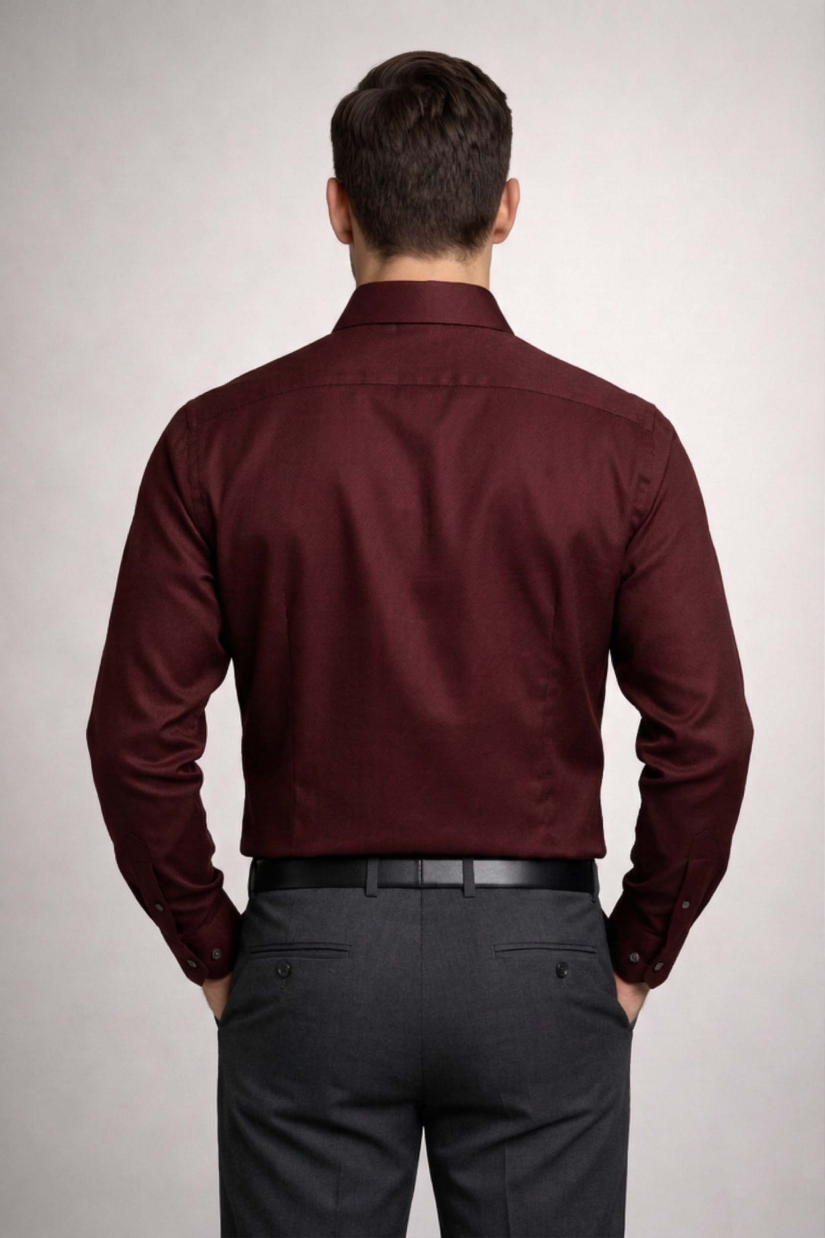 Men’s Maroon Formal Shirt | Premium Slim Fit Full Sleeve Shirt for Men