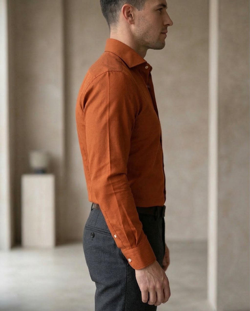 Men's Rust Orange Formal Shirt | Premium Cotton Regular Fit