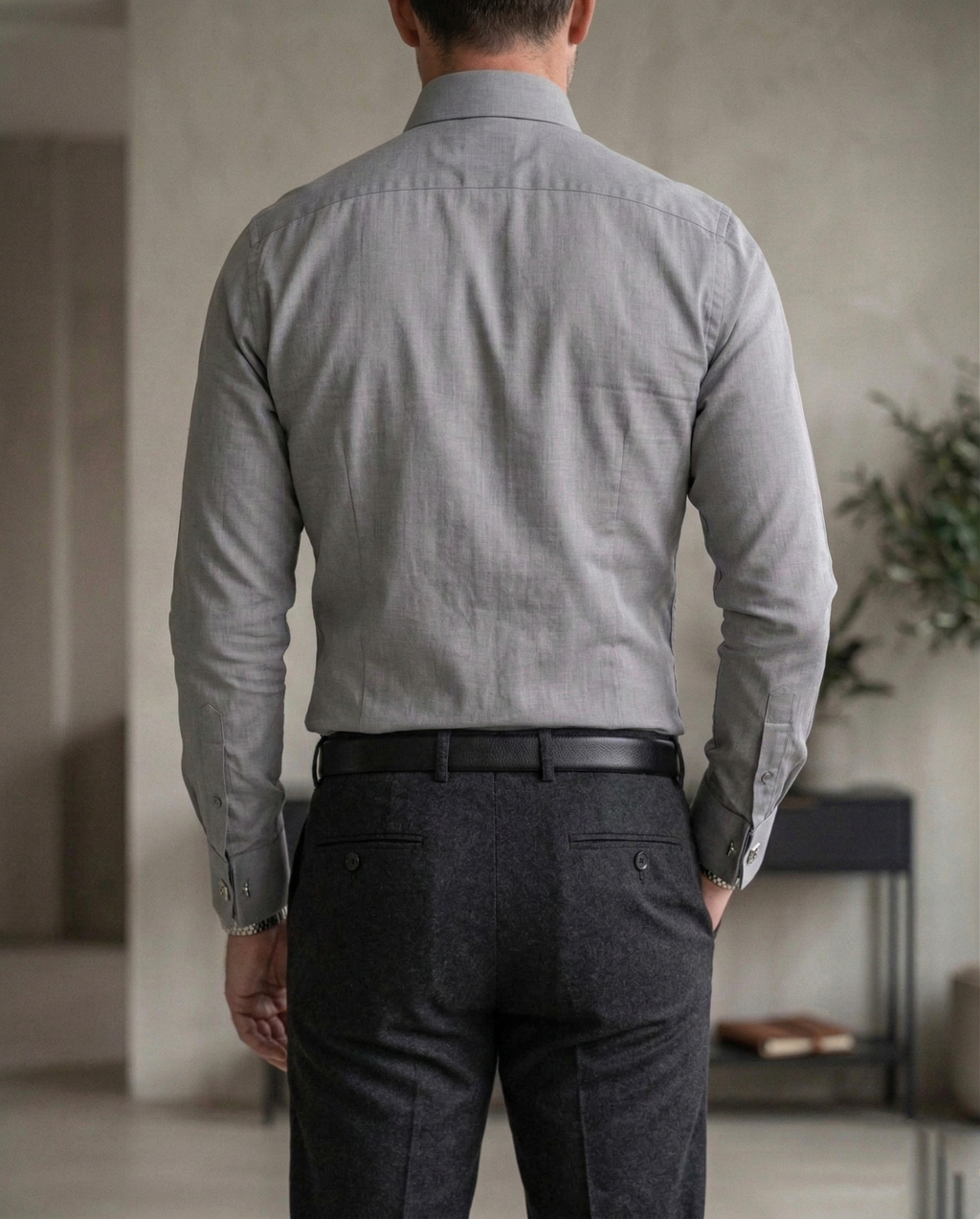 Men’s Grey Formal Shirt | Premium Slim Fit Full Sleeve Office Wear Shirt