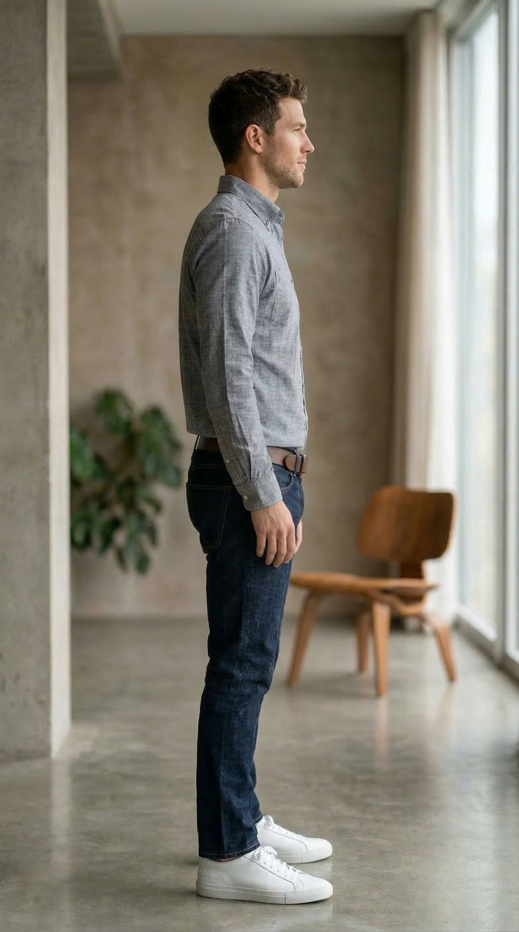Men’s Grey Casual Shirt – Premium Cotton Regular Fit