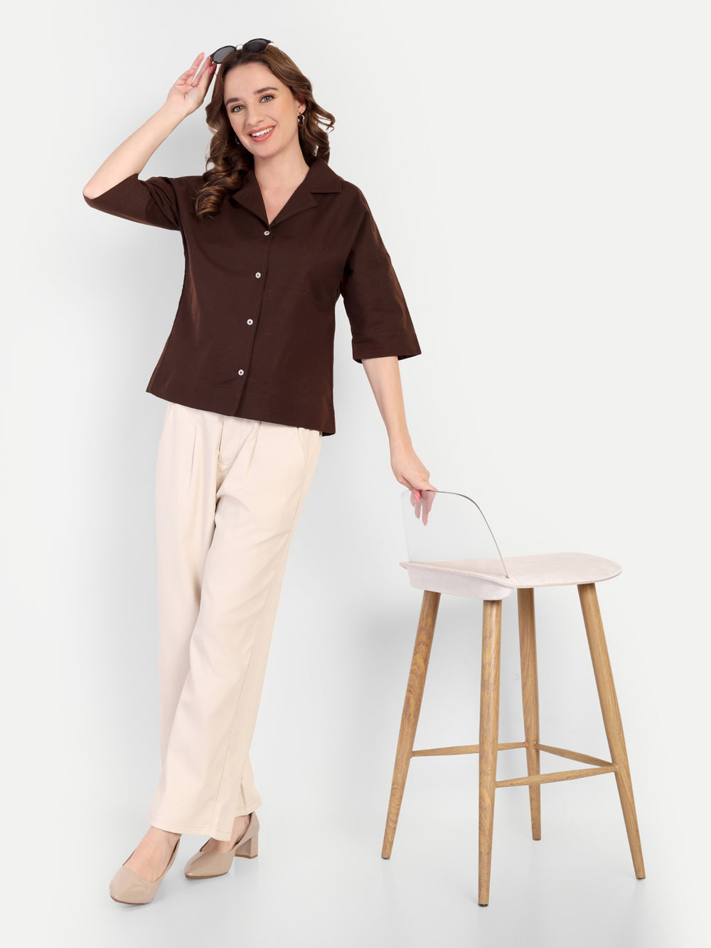 The brief linen blend casual shirt
