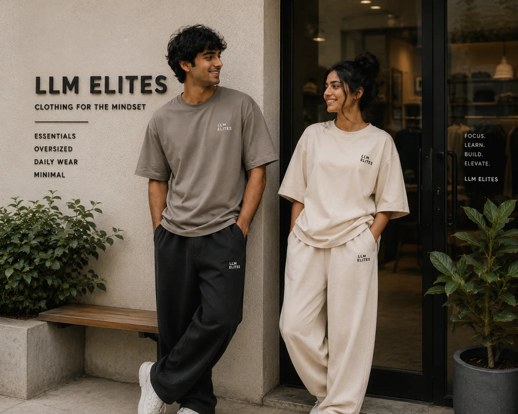 Oversized Co-Ord Set – Premium Cotton Relaxed Fit T-Shirt & Jogger Lounge Wear Set