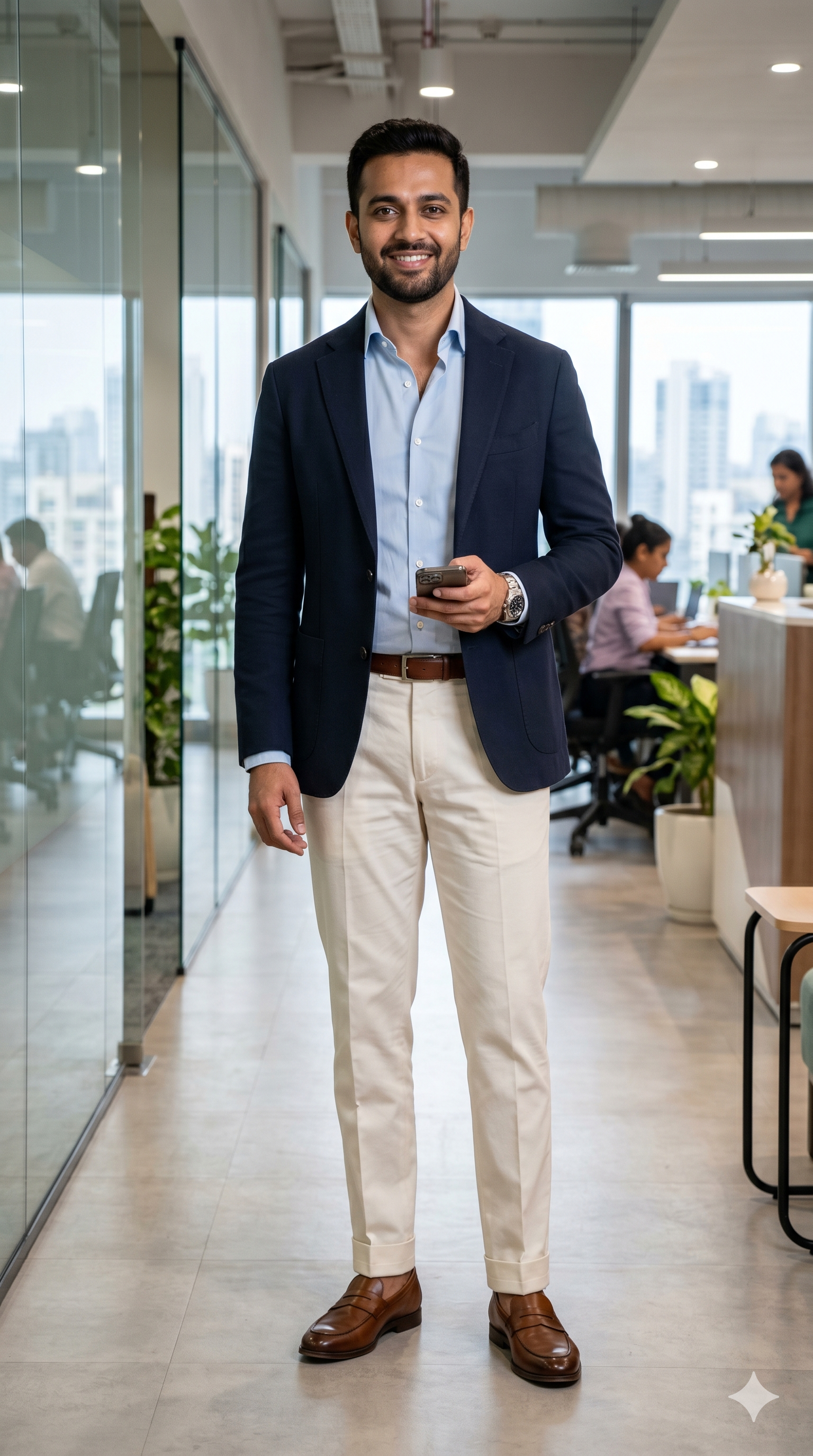 Men's Italian Off White Formal Trousers