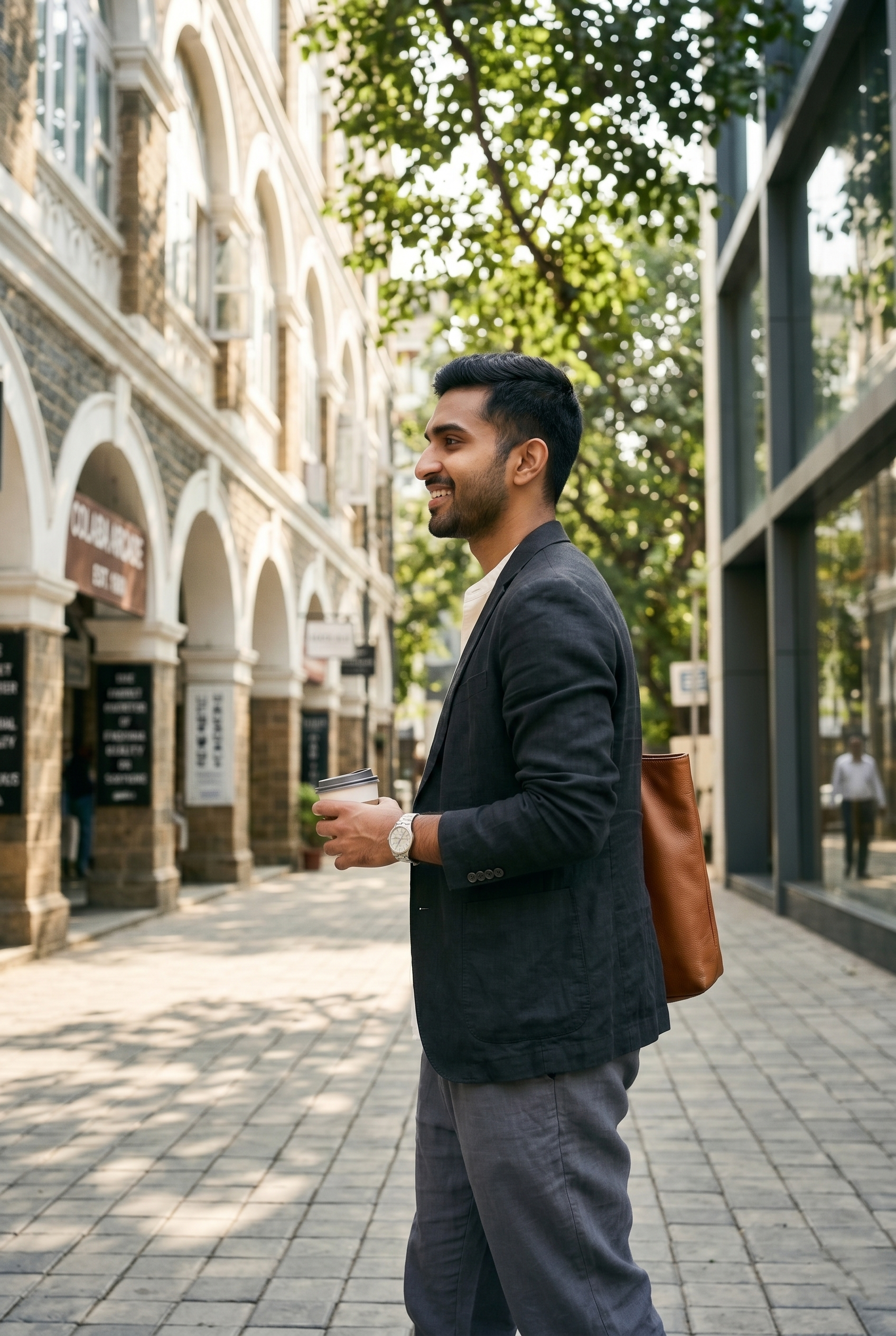 Men's Charcoal Grey Smart Casual Blazer with Relaxed Fit Trousers