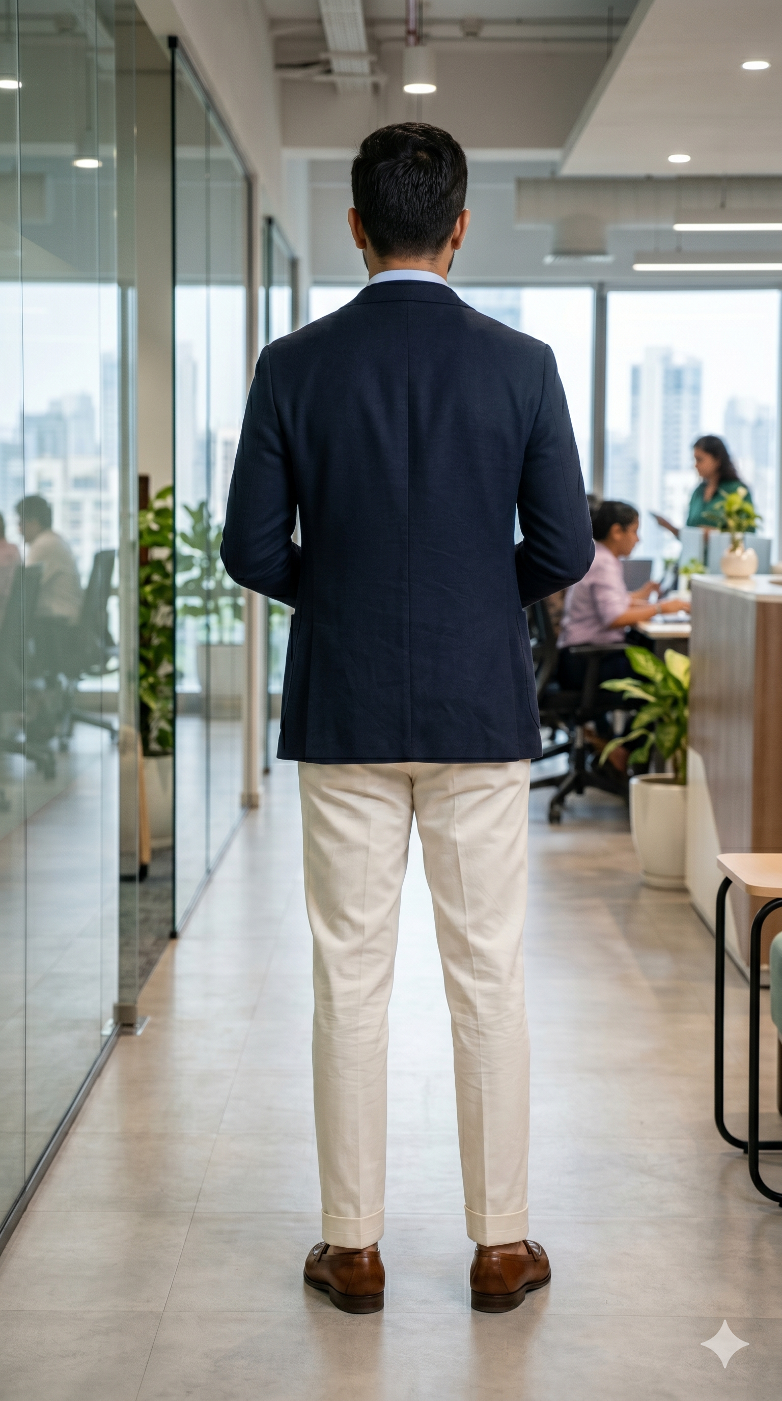 Men's Italian Off White Formal Trousers