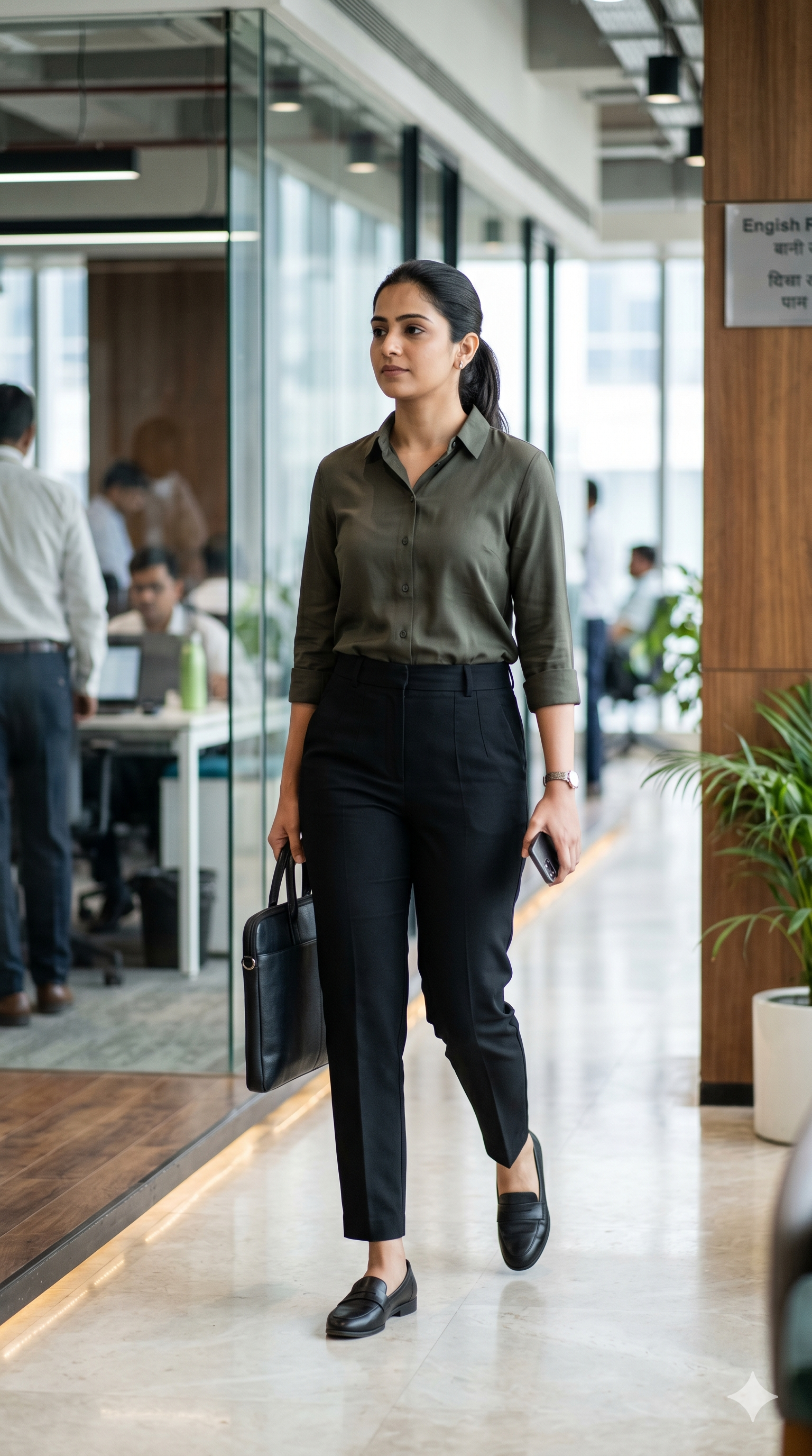 Women's Premium Black Formal Trousers.