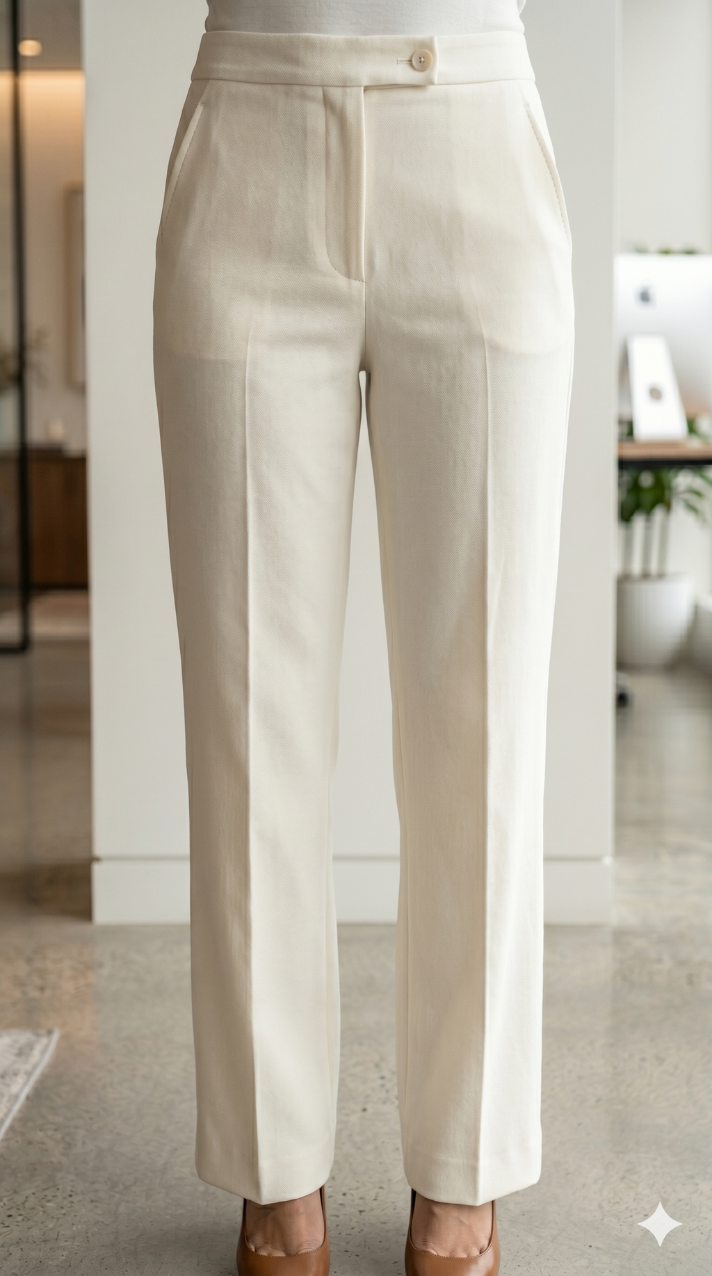 Italian Off-White Formal Trousers for Women