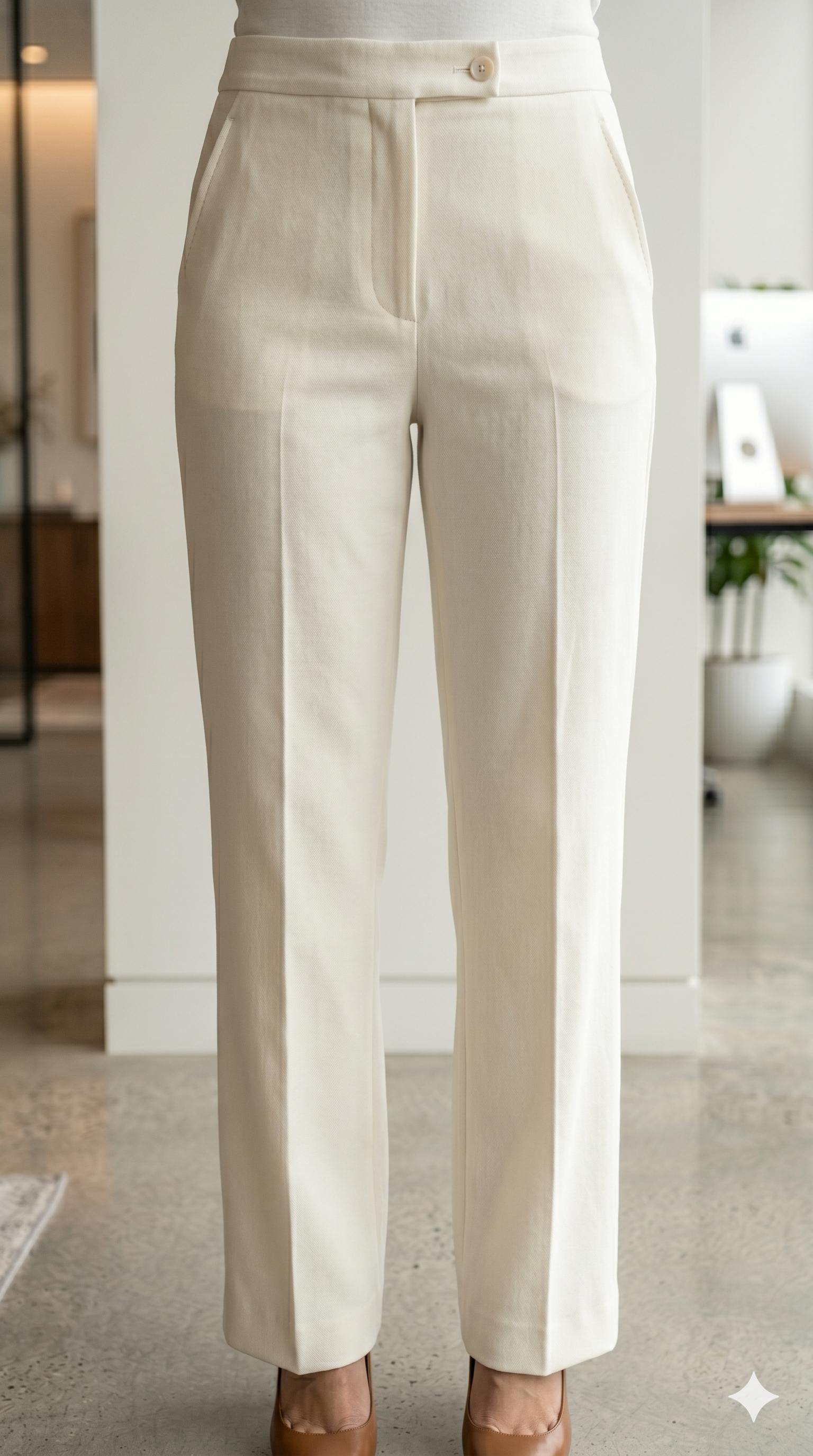 Italian Off-White Formal Trousers for Women