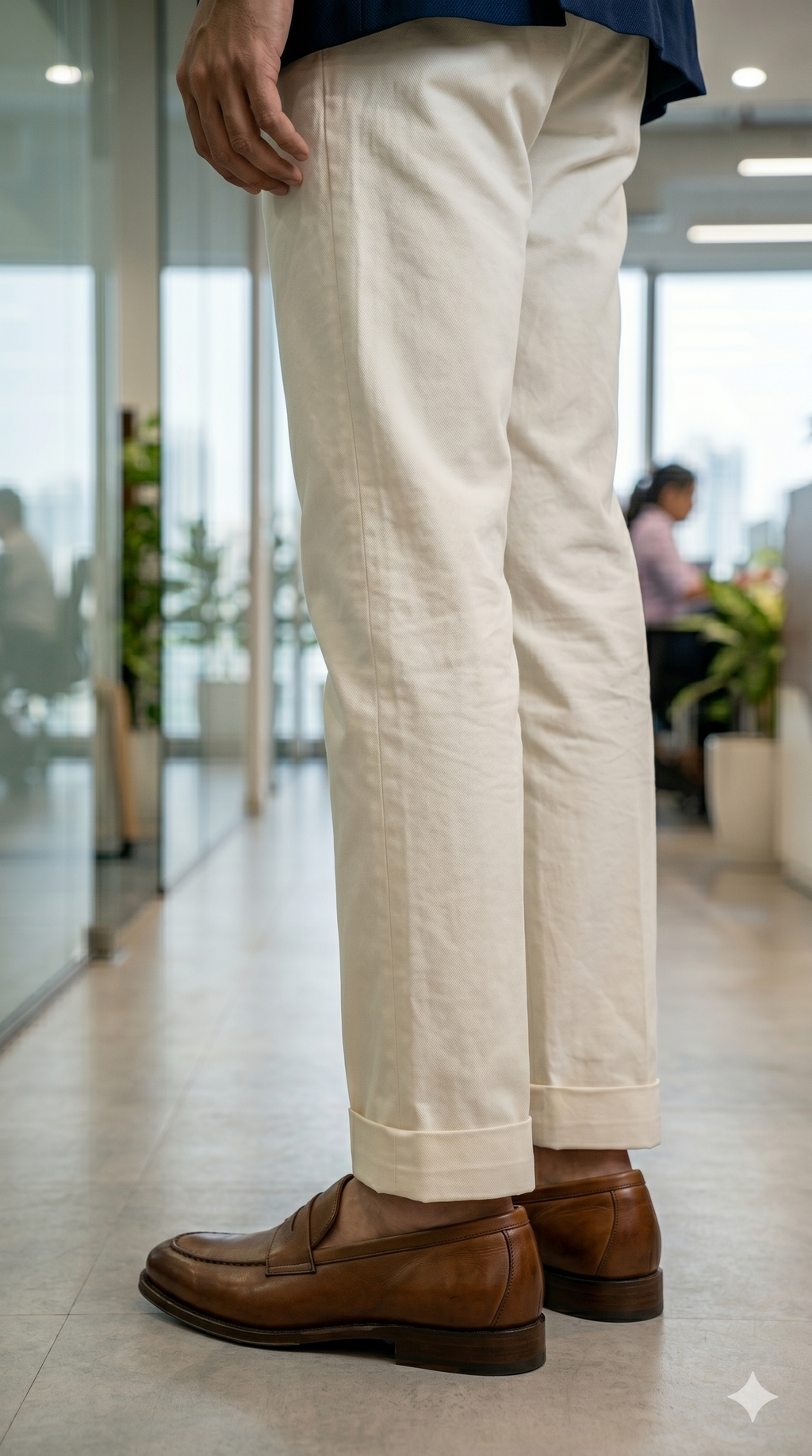 Men's Italian Off White Formal Trousers