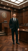 Men's Premium Black 3-Piece Formal Suit Set