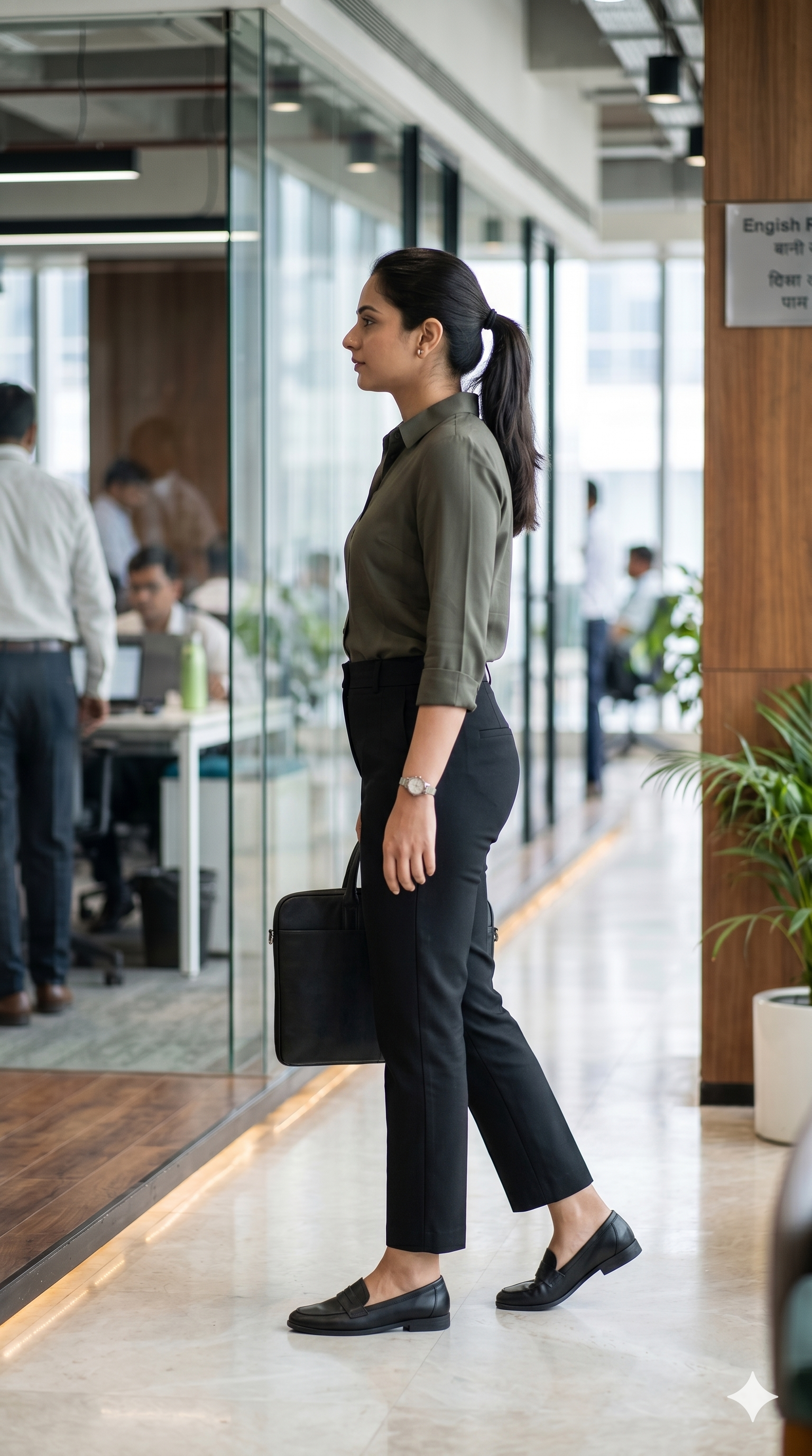 Women's Premium Black Formal Trousers.
