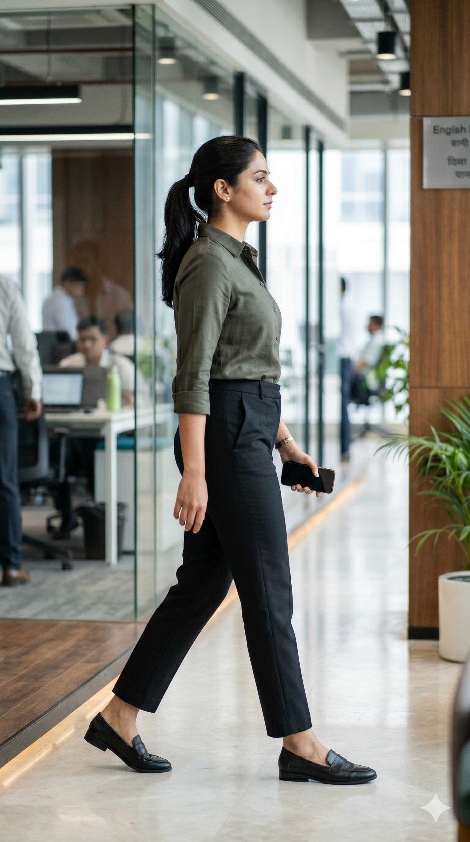 Women's Premium Black Formal Trousers.