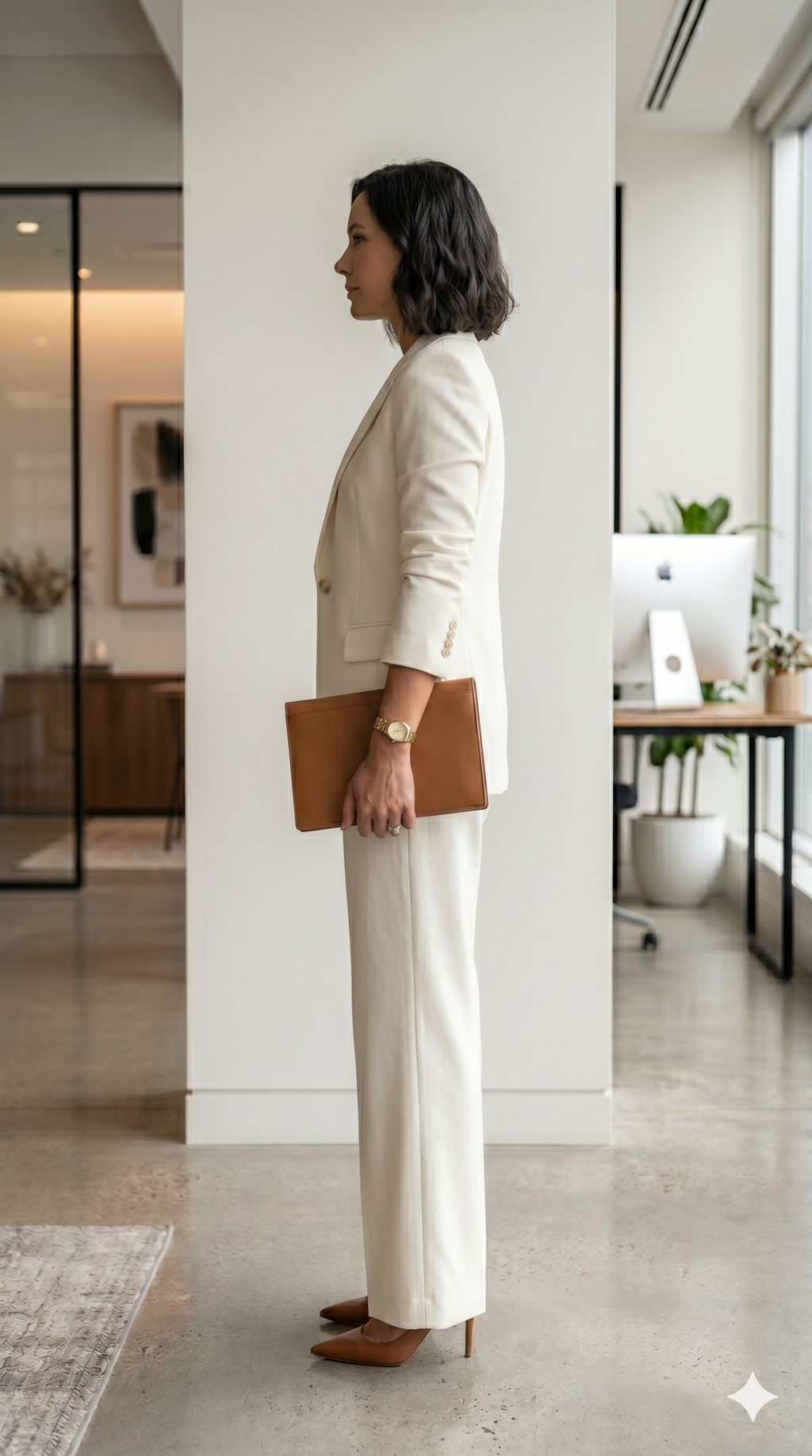 Italian Off-White Formal Trousers for Women