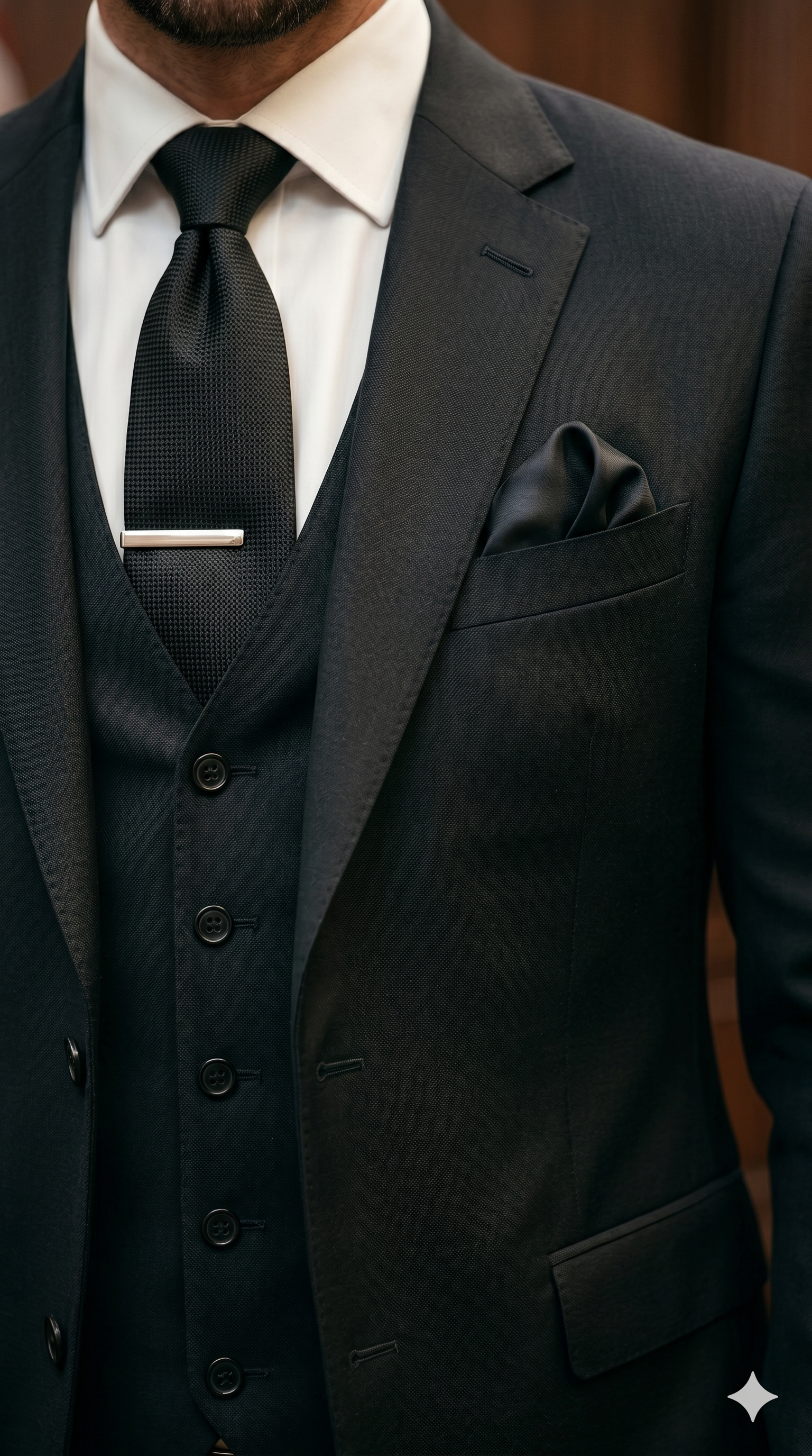 Men's Premium Black 3-Piece Formal Suit Set