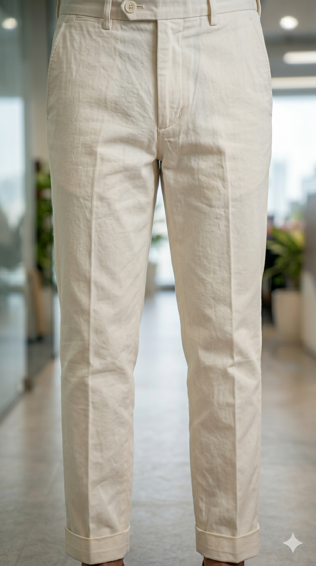 Men's Italian Off White Formal Trousers
