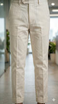 Men's Italian Off White Formal Trousers