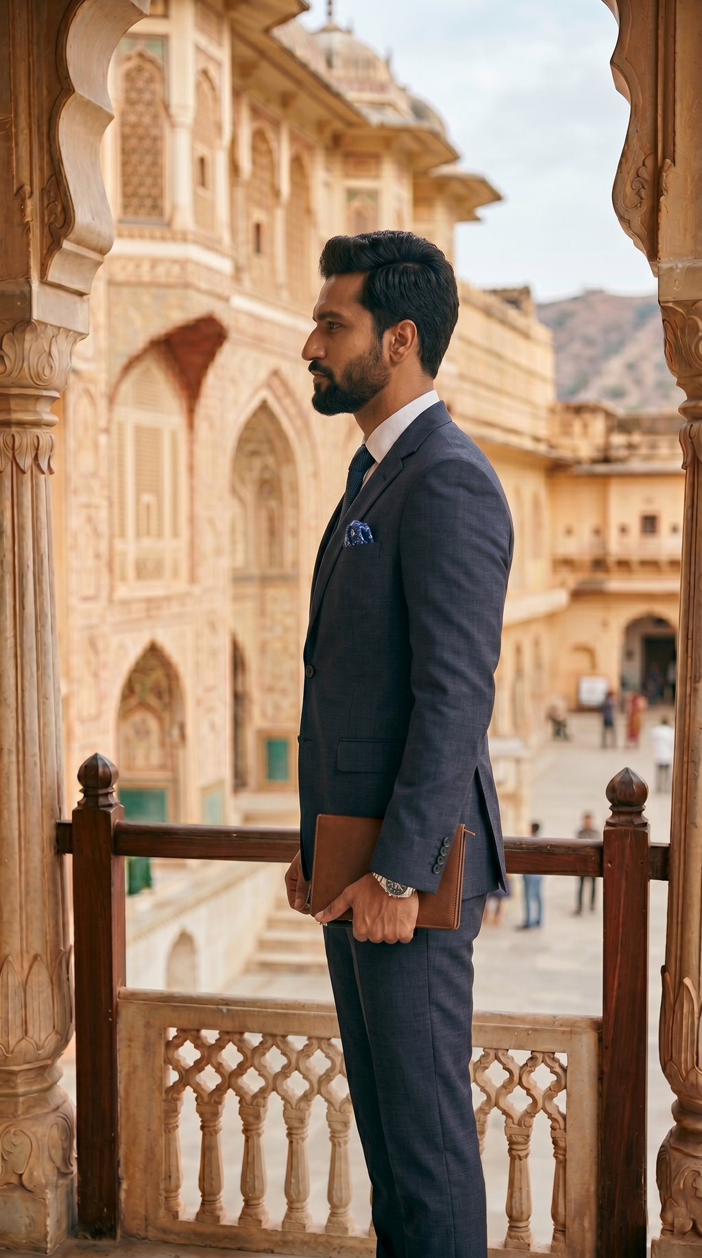 Men's Premium Navy Blue 3-Piece Formal Suit Set | Blazer, Waistcoat & Trousers | Business, Wedding & Corporate Wear for Men