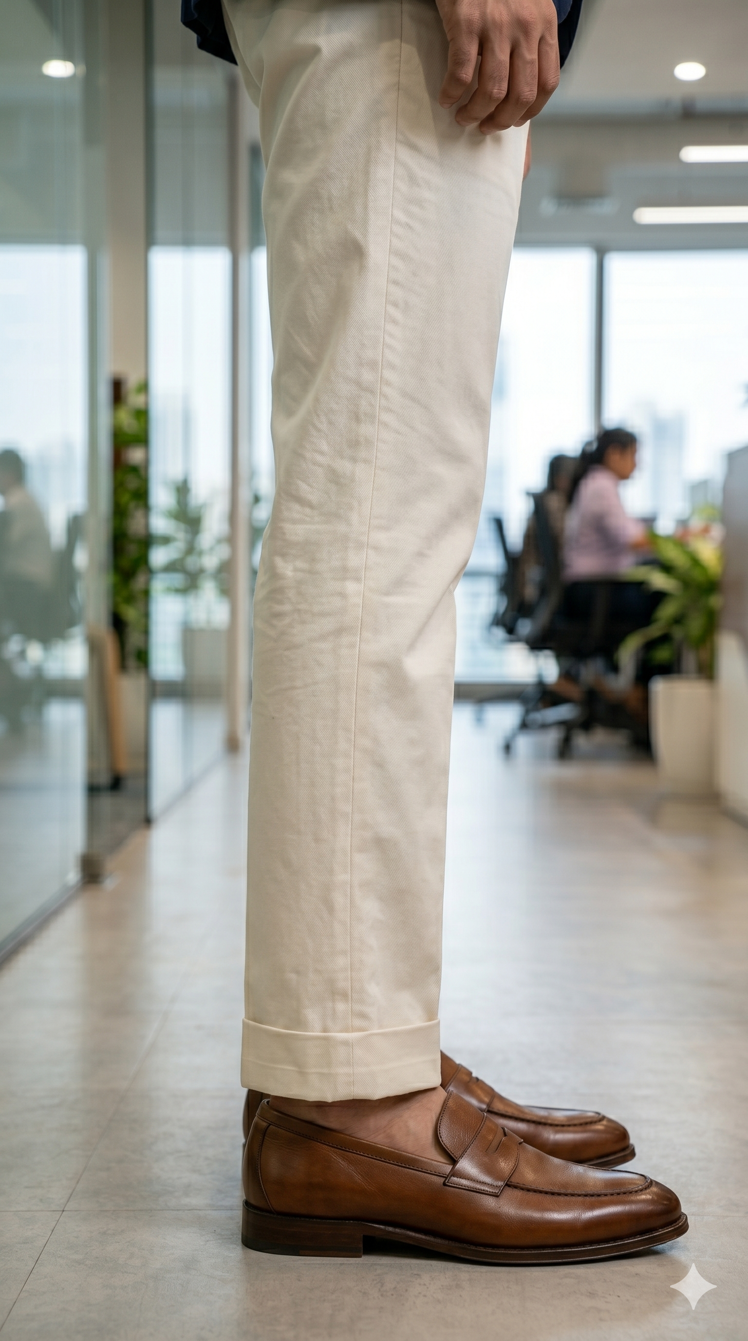 Men's Italian Off White Formal Trousers