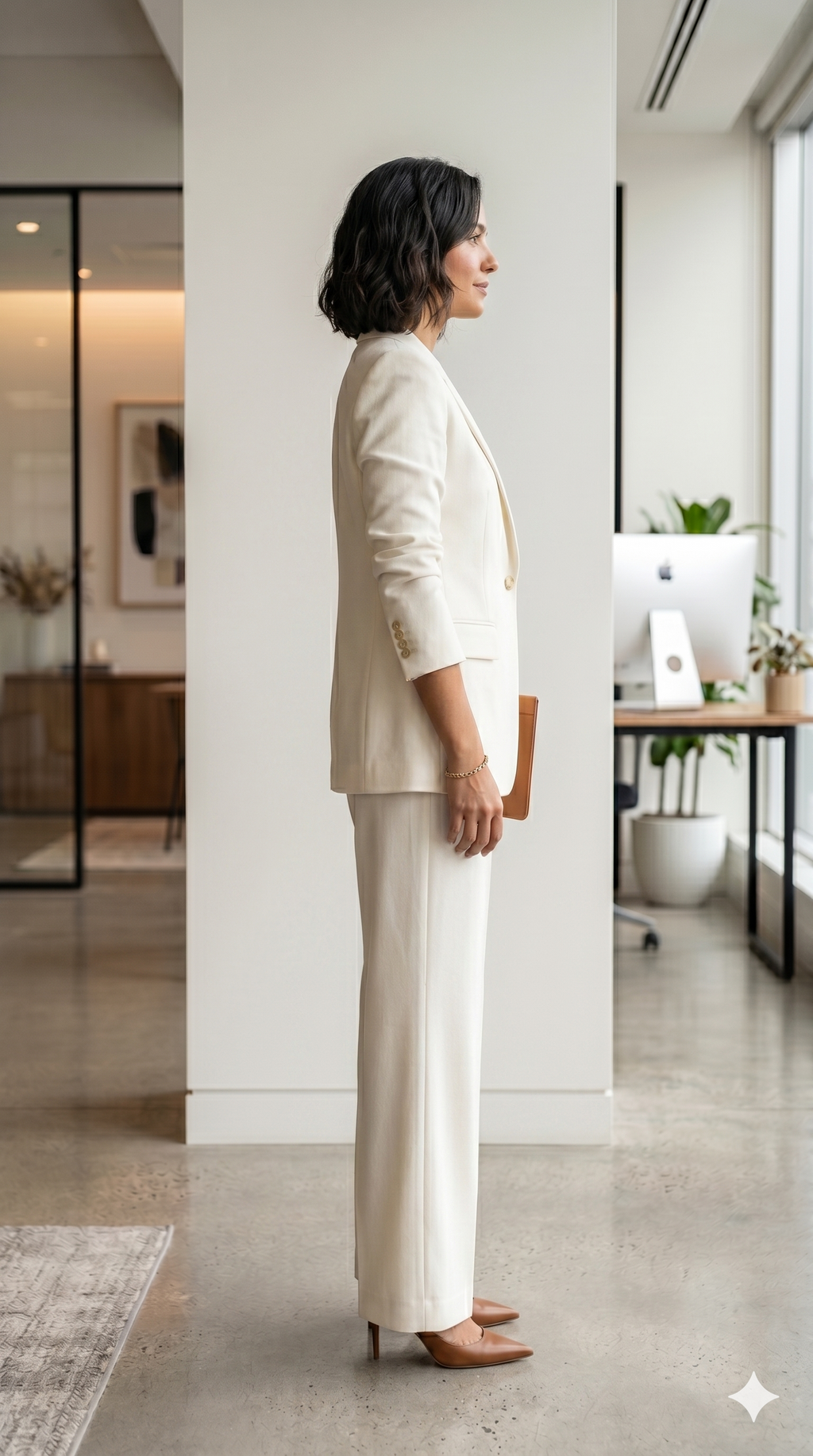 Italian Off-White Formal Trousers for Women