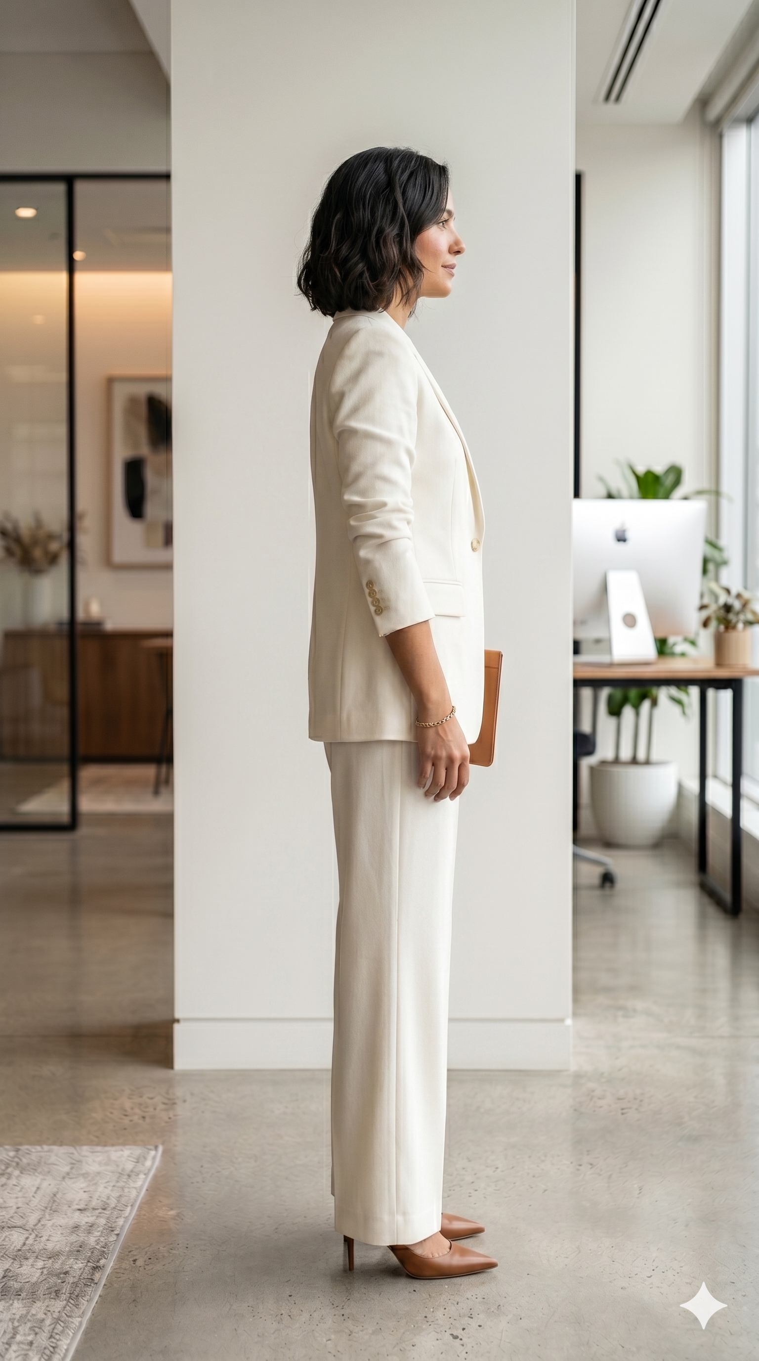 Italian Off-White Formal Trousers for Women