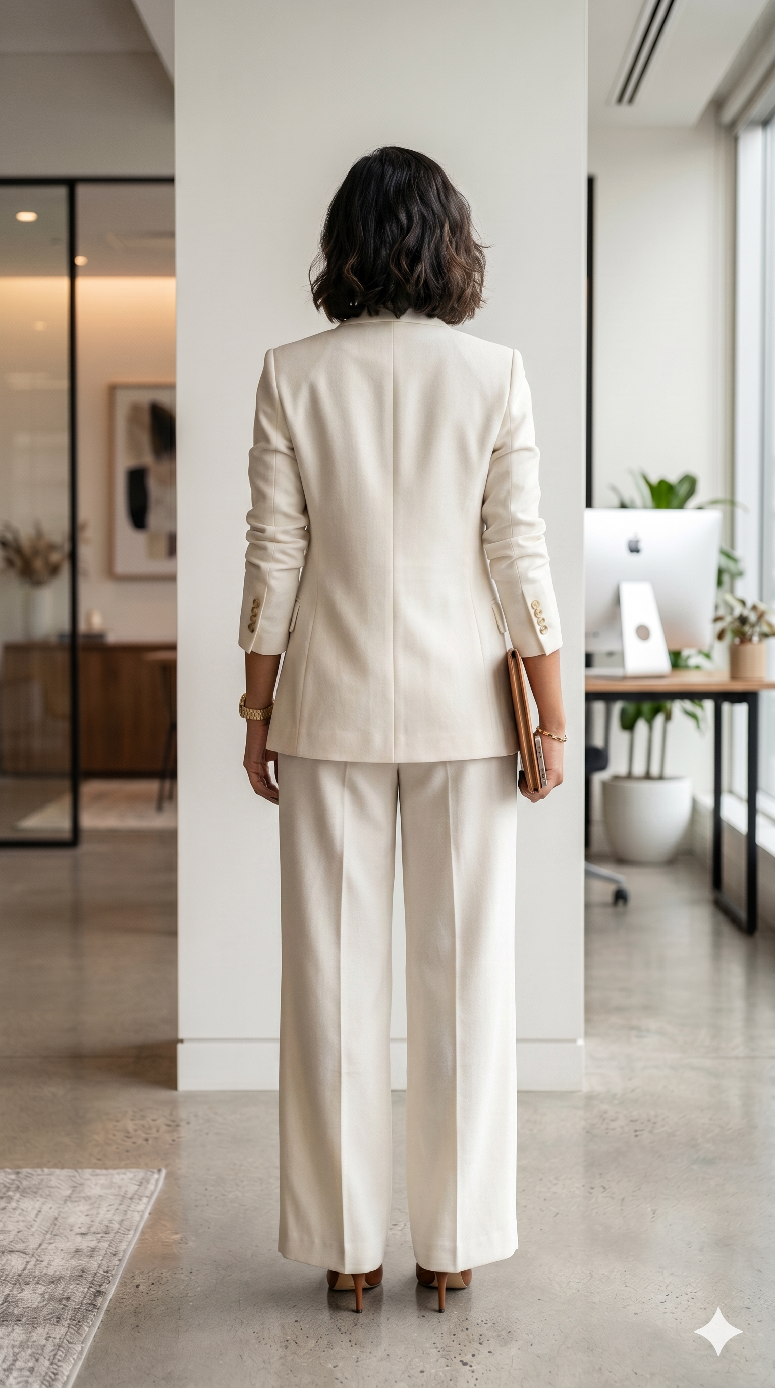 Italian Off-White Formal Trousers for Women