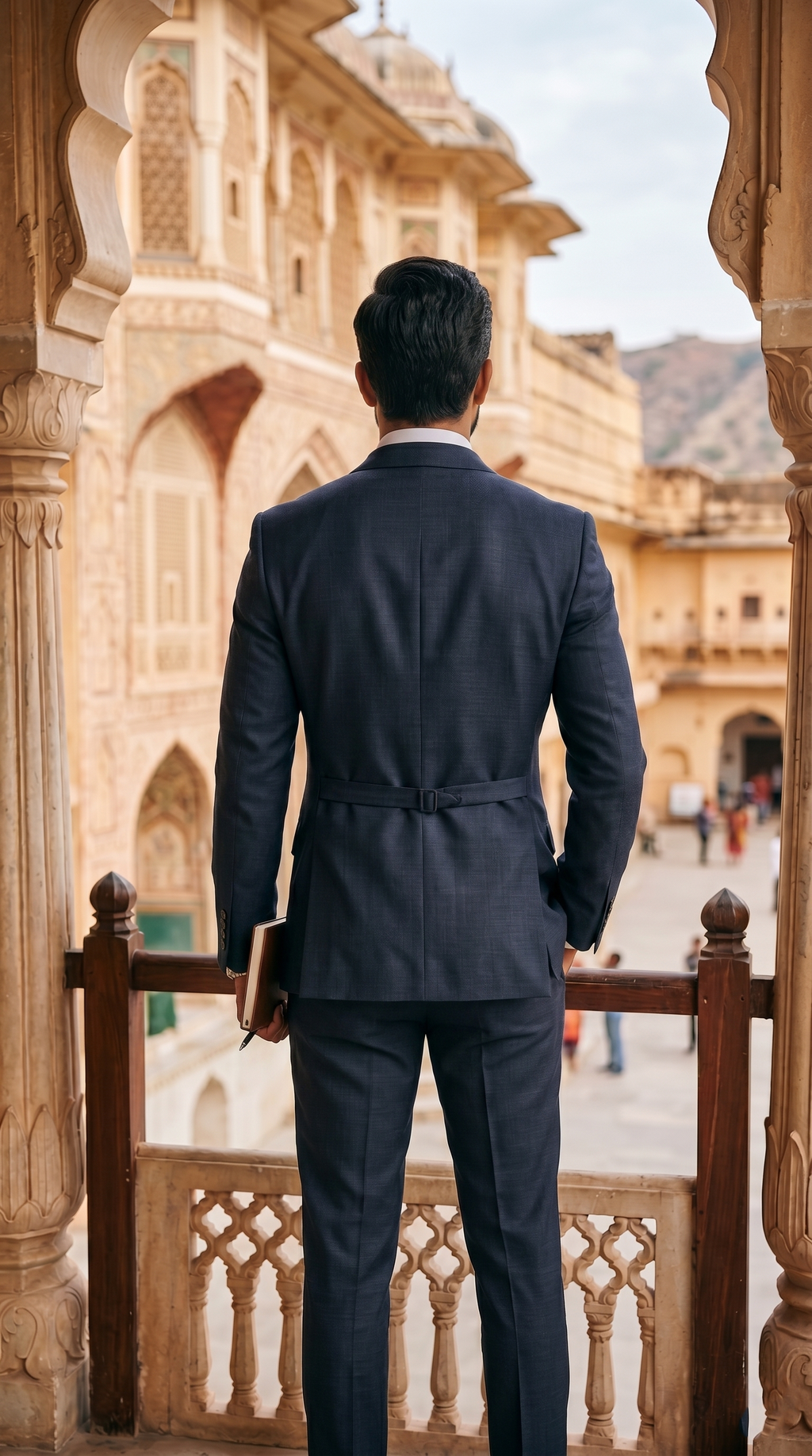 Men's Premium Navy Blue 3-Piece Formal Suit Set | Blazer, Waistcoat & Trousers | Business, Wedding & Corporate Wear for Men