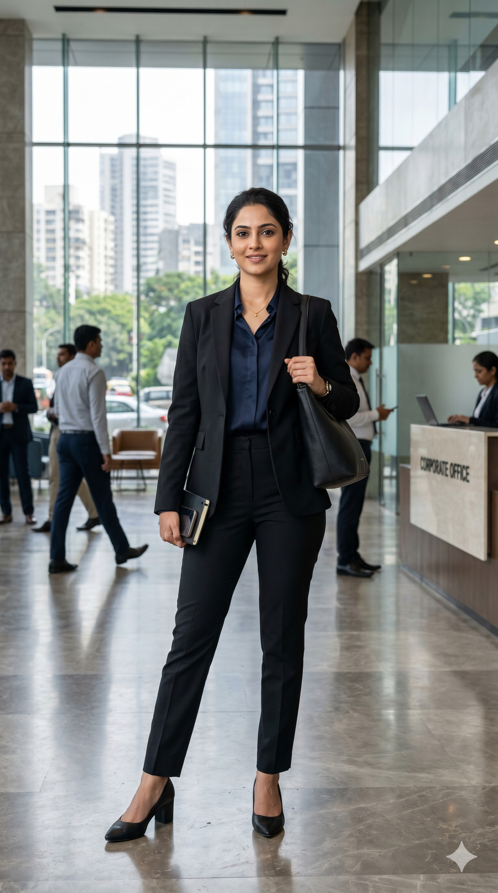 Women's Premium Black Formal Pant Suit Set